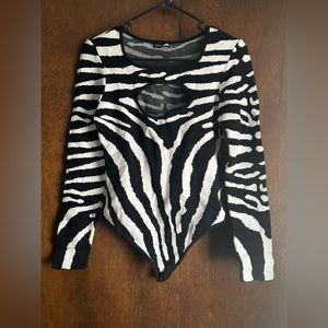 Fashion nova zebra print bodysuit